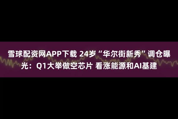 雪球配资网APP下载 24岁“华尔街新秀”调仓曝光：Q1大举做空芯片 看涨能源和AI基建